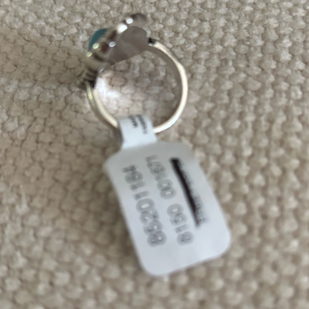 Free People Turquoise And Silver Toned Ring NWT 6 - Picture 4 of 6